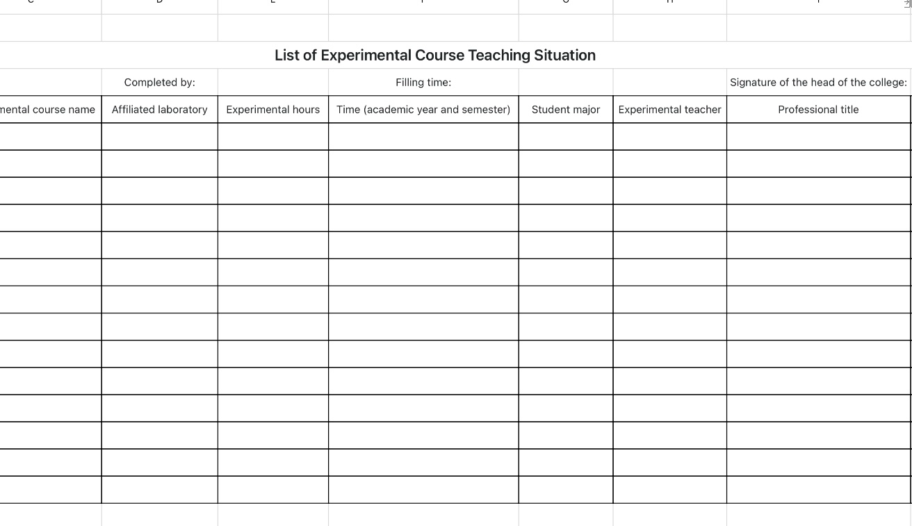 List of lab courses 1